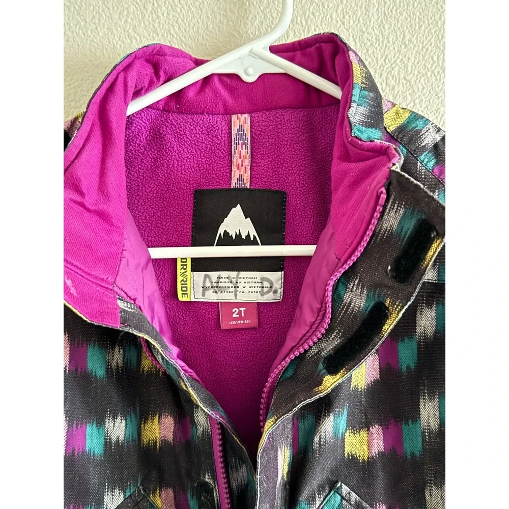 Kids Burton Zip Up Jacket‎ Girls Size 2T Winter Snowboard Ski Print